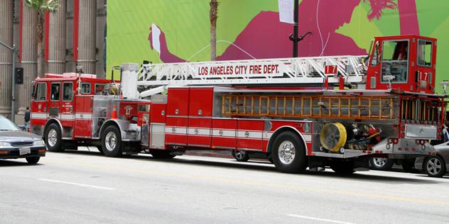 Ein Feuerwehrfahrzeug in Hollywood