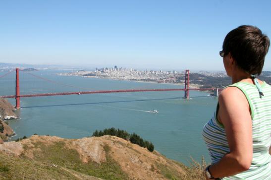 Die Golden Gate Bridge von Marine Headland aus gesehen