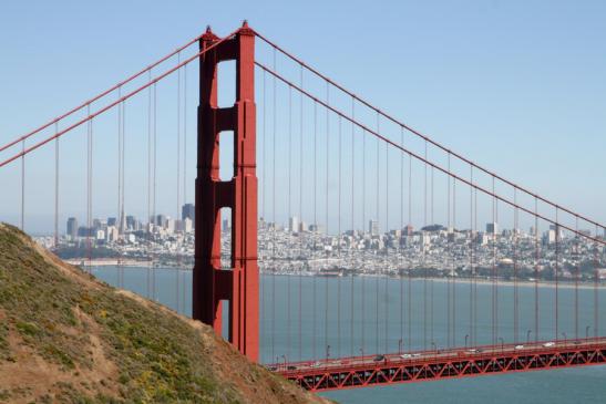 Die Golden Gate Bridge von Marine Headland aus gesehen
